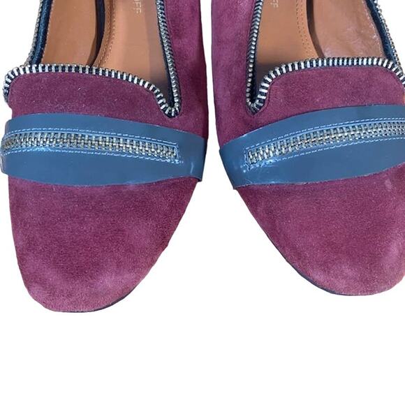 Rebecca Minkoff Maroon Suede Zippered Detail Flats Women SZ 7 - Picture 9 of 11